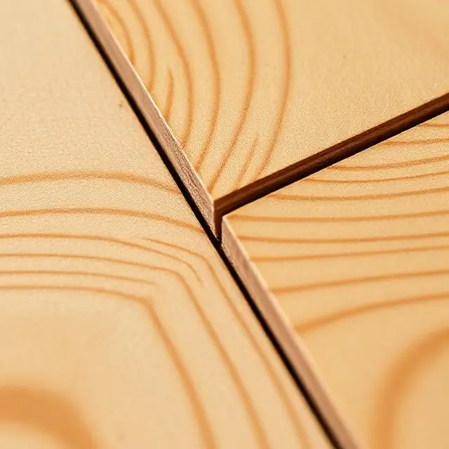 Detailed close-up of a wooden joint