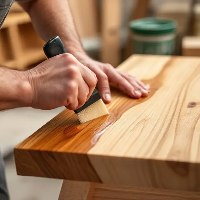 Applying oil finish to wood