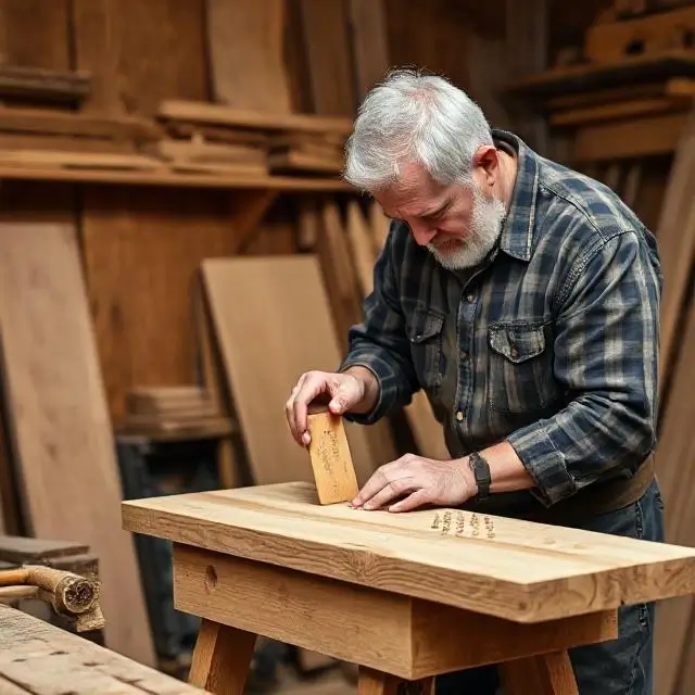 Master woodworker crafting a piece of furniture
